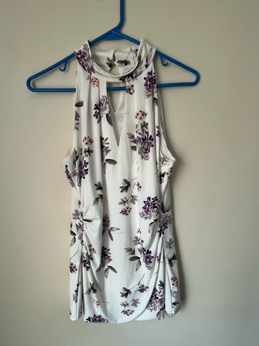 WHBM Sleeveless Floral Keyhole Halter Top - Size Small